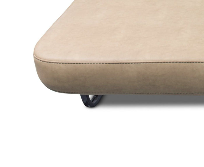 Beige RV Sofa Cushion with Black Replacement Leg - Corner Detail | United RV Parts