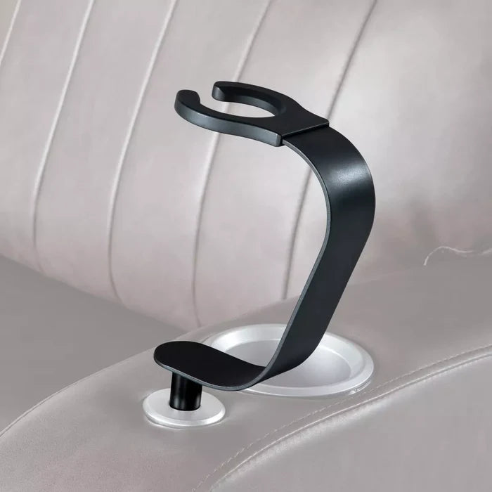 Black Thomas Payne RV Wine Glass Holder Mounted in Cup Holder - Side View | United RV Parts