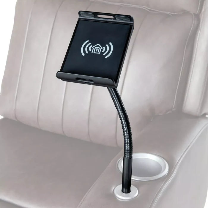 Black Thomas Payne Wireless Phone Charger and Cradle Mounted in RV Seat Cup Holder - Lifestyle View | United RV Parts