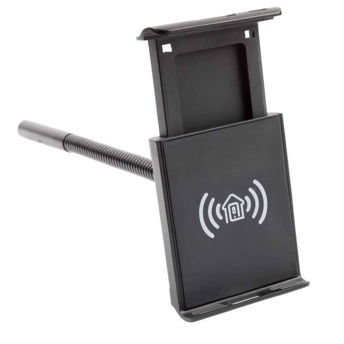 Black Thomas Payne Wireless Phone Charger Cradle with Flexible Gooseneck Arm - Angled Product View | United RV Parts