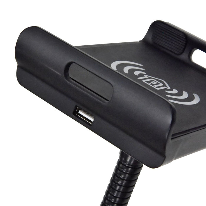 Black Thomas Payne RV Wireless Charger Cradle USB Port Close-Up Detail - Side View | United RV Parts