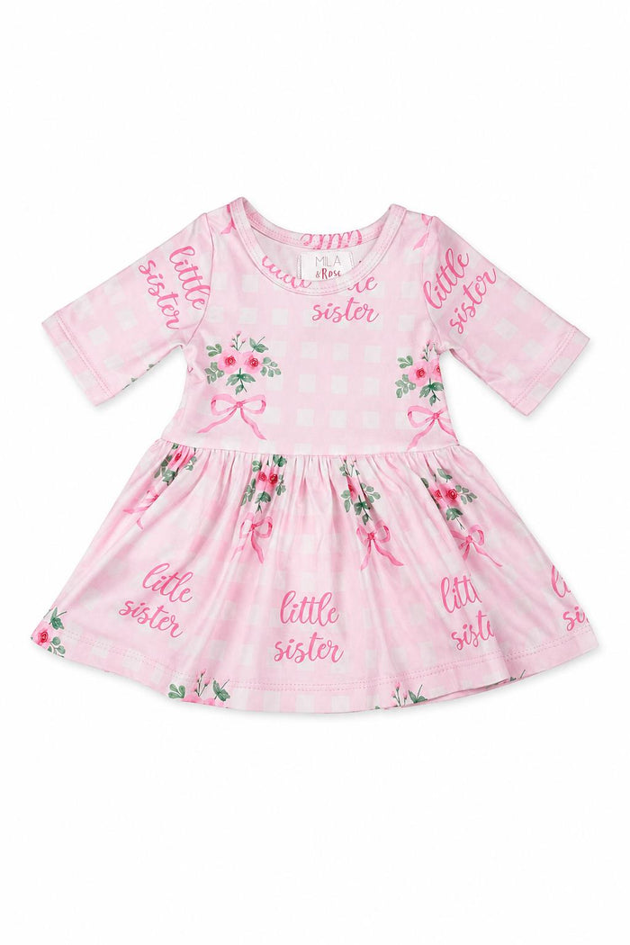 Little Sister Floral 3/4 Twirl Bodysuit-Mila & Rose ®