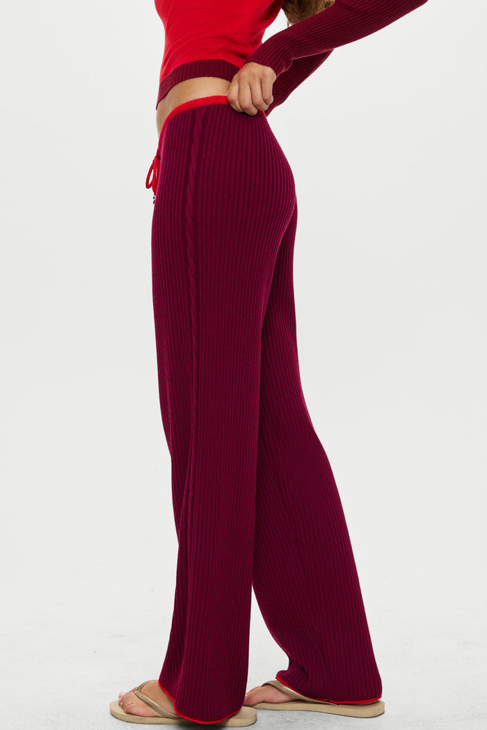 Lochlin Knit Pants - Pomegranate
