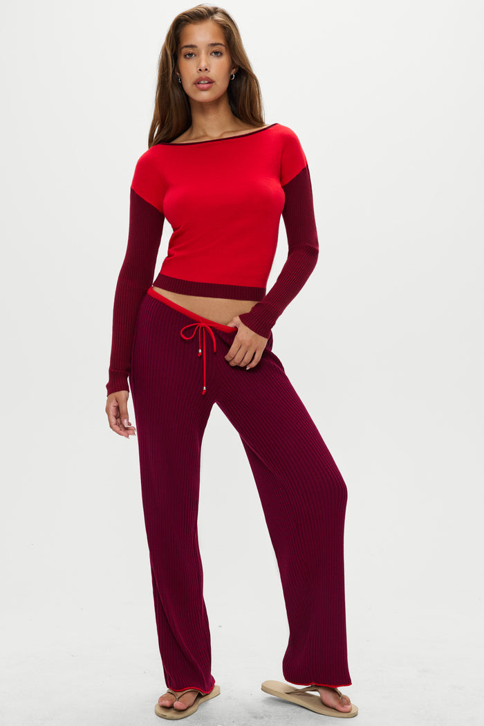 Lochlin Knit Pants - Pomegranate