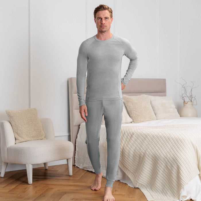 Thermal pajamas mens || Light grey melange