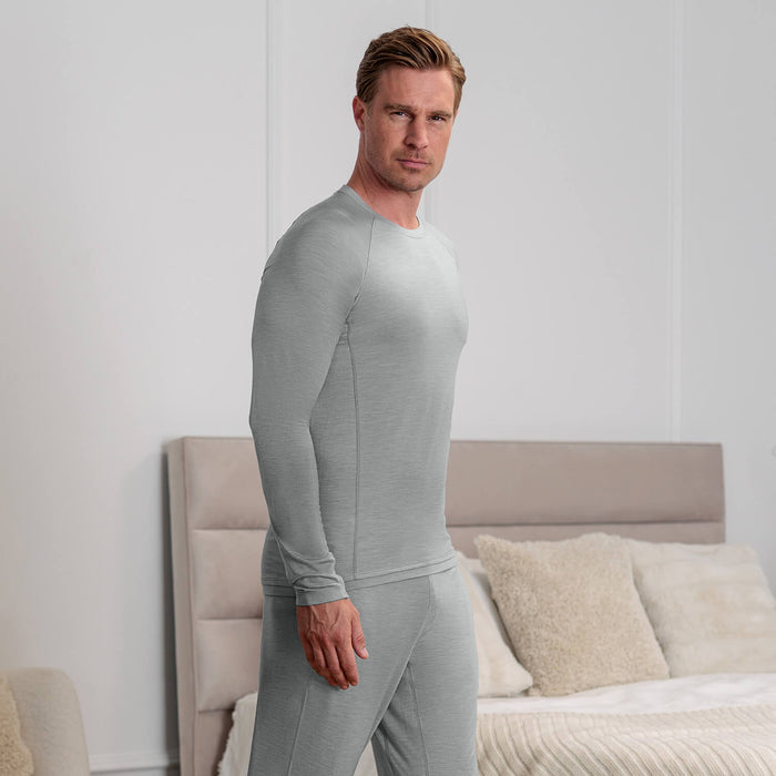 Thermal pajamas mens || Light grey melange
