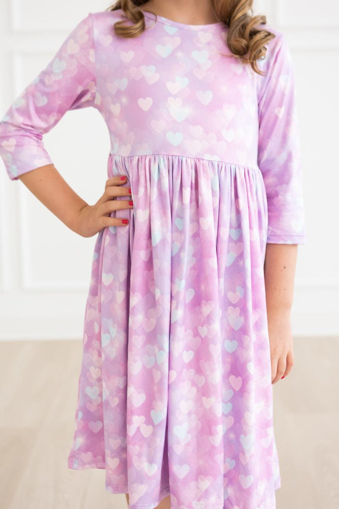 Love Story 3/4 Sleeve Pocket Twirl Dress-Mila & Rose ®