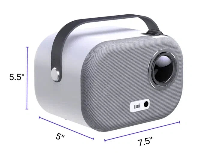 Lumi Labs | Portable Smart Projector – 1080p Full HD, 200 ANSI Lumens | Lumi-1 | Bluetooth, HDMI, USB & AUX | 4K Compatible | 1080P