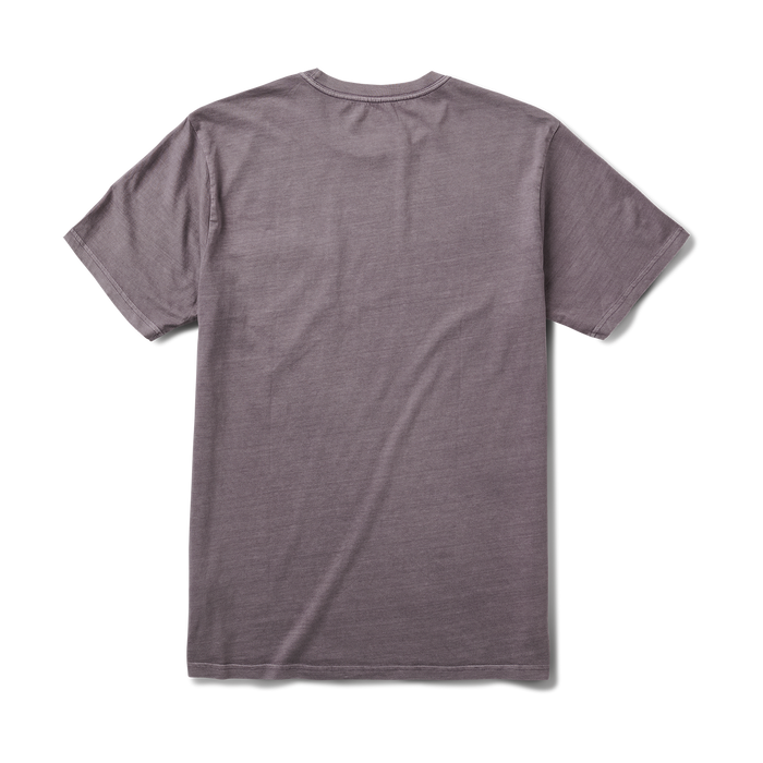 Close-up of a grey Roark active t-shirt emphasizing the texture and quality of the fabric, designed for adventure and travel.