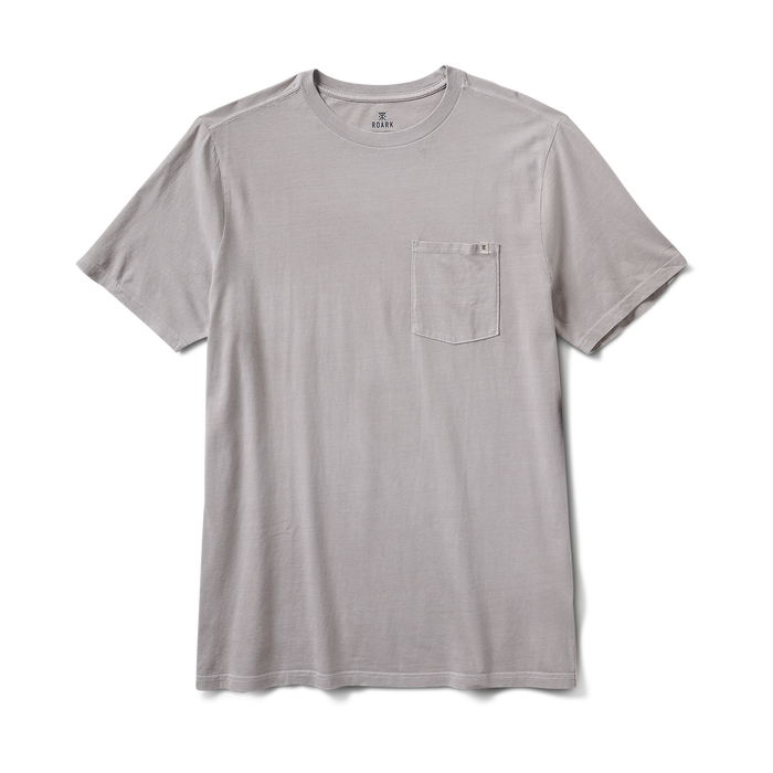 Light grey premium cotton t-shirt with a minimalist chest pocket. Perfect for casual or semi-formal occasions.