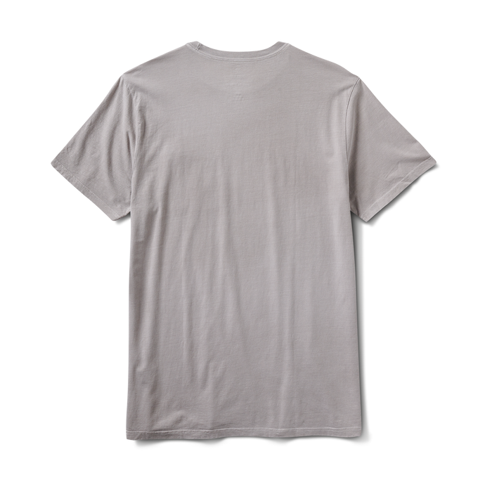 Back view of a light grey t-shirt made from premium cotton fabric. Soft, breathable, and designed for ultimate comfort.