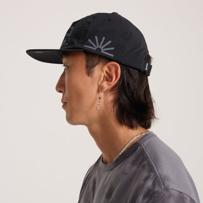 Stylish black Roark baseball cap designed for adventure and travel