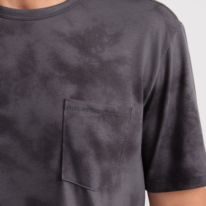 Close-up texture of premium gray leather highlighting quality materials used in Roark's adventure gear.