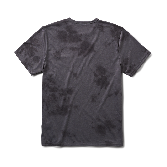Close-up of a grey active shirt sleeve designed for adventure and outdoor activities by Roark.