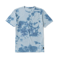 Stylish blue active shirt with a unique dye design, ideal for adventure and travel