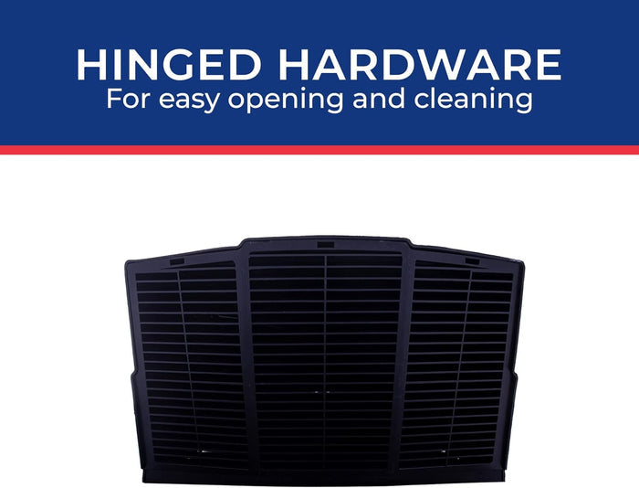Black MaxxAir Fanmate Vent Cover - Bottom View Hinged Hardware | United RV Parts