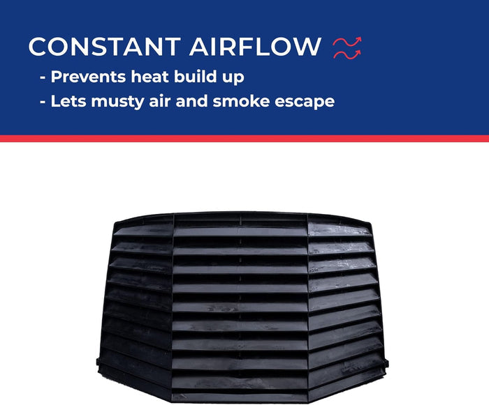 Black MaxxAir II Vent Cover - Airflow Detail View | United RV Parts