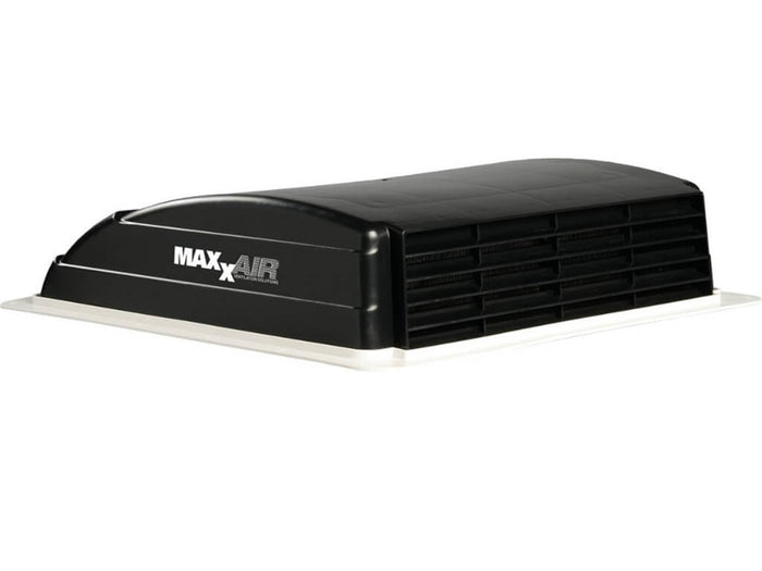 Black MaxxAir Mini Vent 00-03750 10.5" Manual RV Roof Vent - Angled View | United RV Parts
