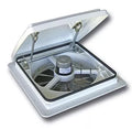 White MaxxAir MaxxFan 4-Speed RV Roof Vent - Open Position View | United RV Parts