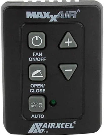 Black MaxxAir 5-Key Wall Control Panel - Front View | United RV Parts