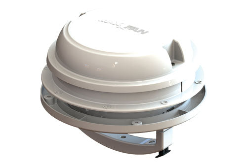 White MaxxAir Maxxfan Dome 6 Inch RV Roof Vent - Exploded View | United RV Parts