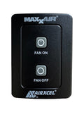 Black MaxxAir Mini Vent Wall Control Panel - Front View | United RV Parts