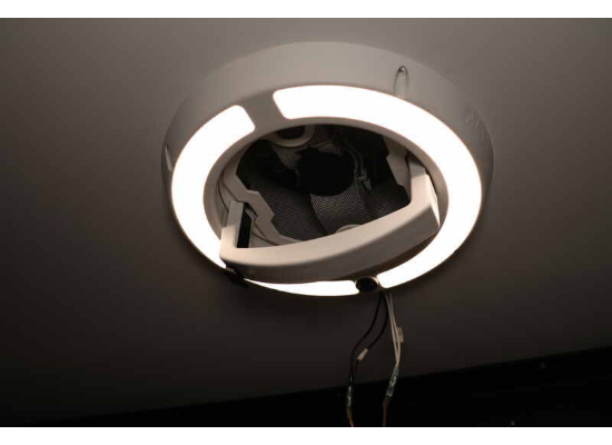 MaxxAir Maxxfan Plus 00-03810B LED Light Ring Illuminated - Interior View | United RV Parts