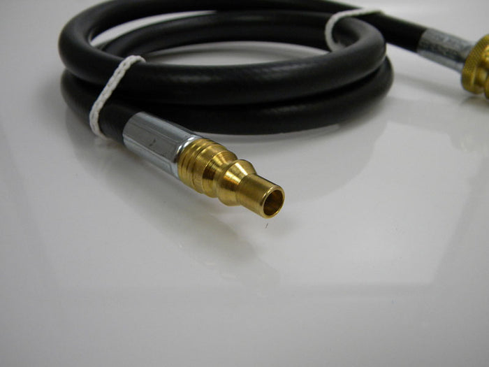 MB Sturgis 48" Propane Hose Brass Quick Connect Male Fitting - Close-Up Detail | United RV Parts