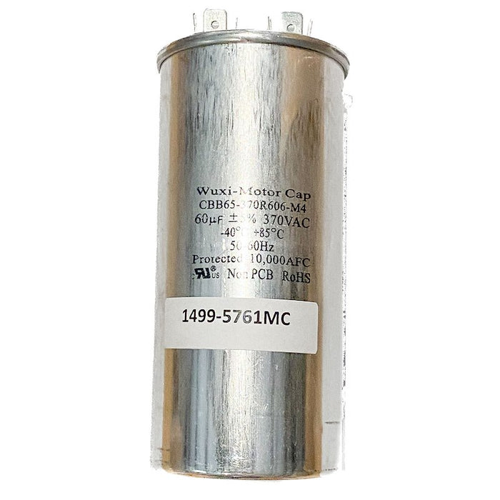 Silver Metal Coleman AC Run Capacitor 60MFD 1499-5761MC - Front View | United RV Parts