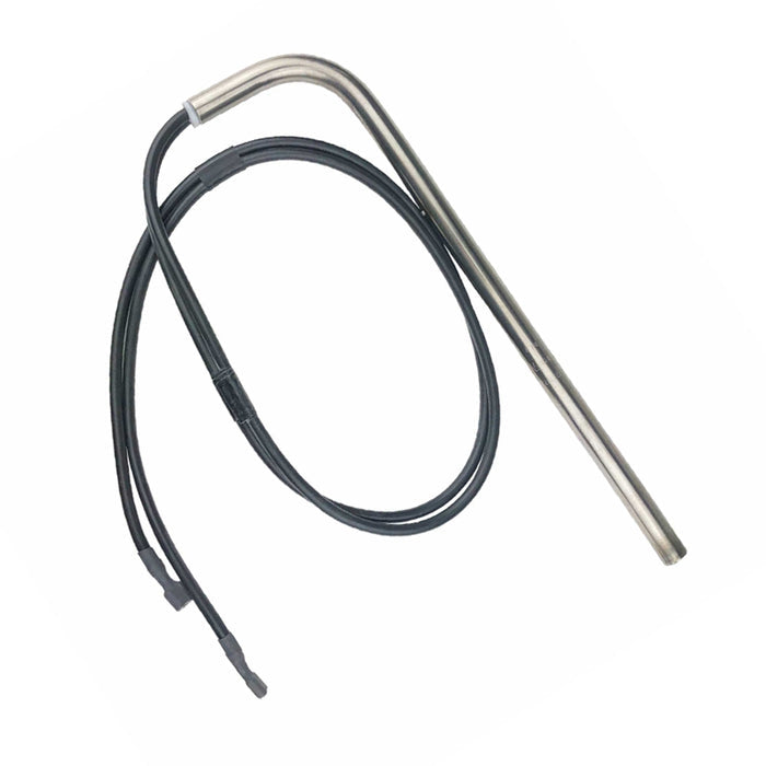Stainless Steel Norcold Replacement Heating Element with Black Lead Wires - Angled Detail View | United RV Parts