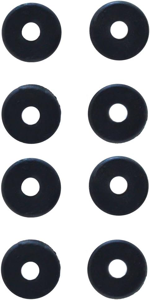 Black Rubber Magic Chef Stove Grommets 19950145MC - 8-Pack Flat Lay | United RV Parts