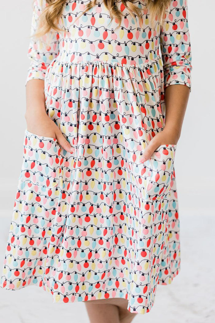 Merry & Bright 3/4 Sleeve Pocket Twirl Dress-Mila & Rose ®