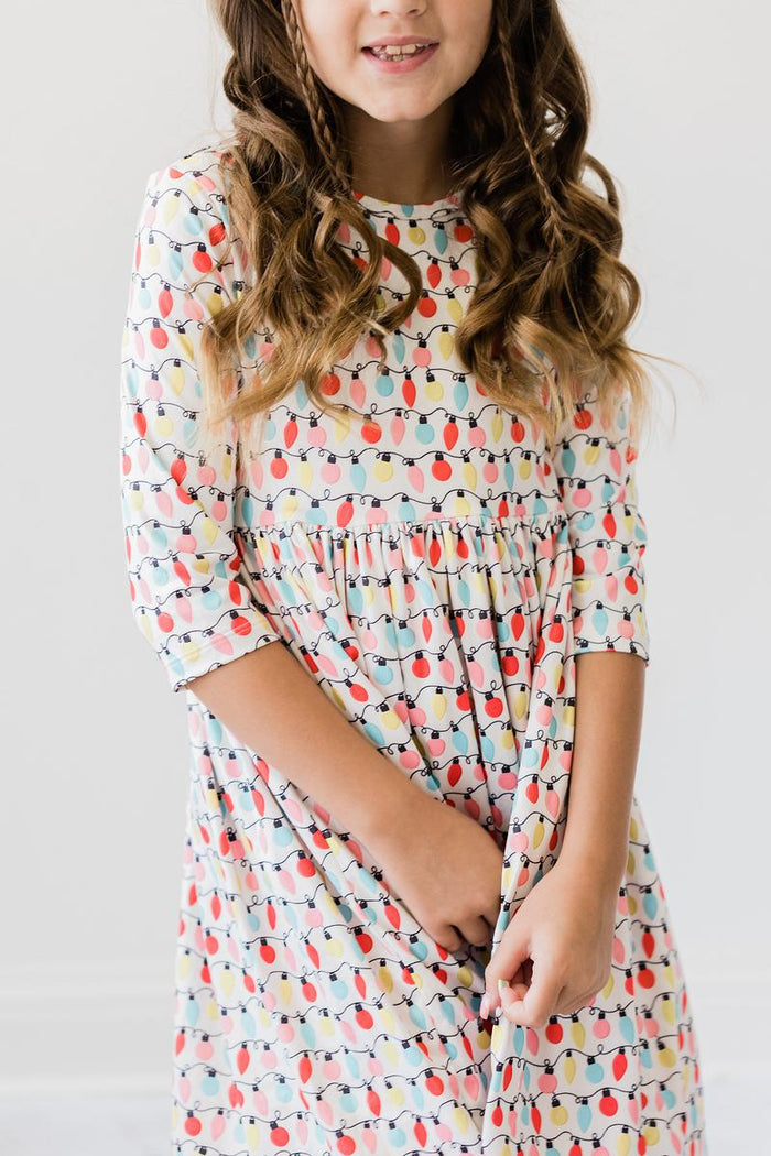 Merry & Bright 3/4 Sleeve Pocket Twirl Dress-Mila & Rose ®