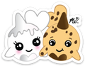 Milk and Cookies Narwals Die Cut Stickers (Decal)