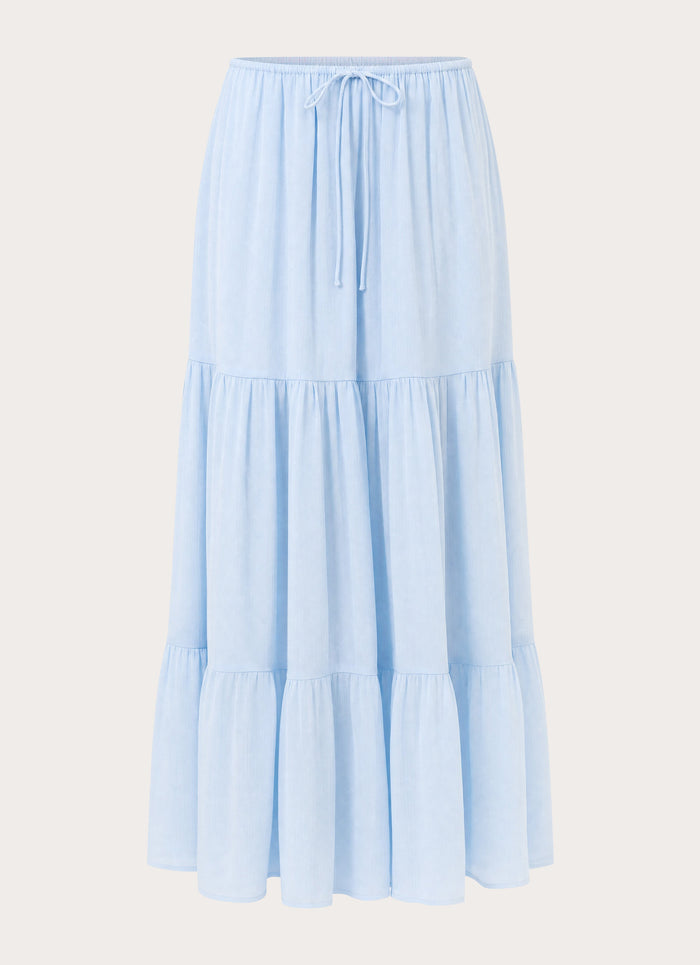 Morino Tiered Maxi Skirt - Blue
