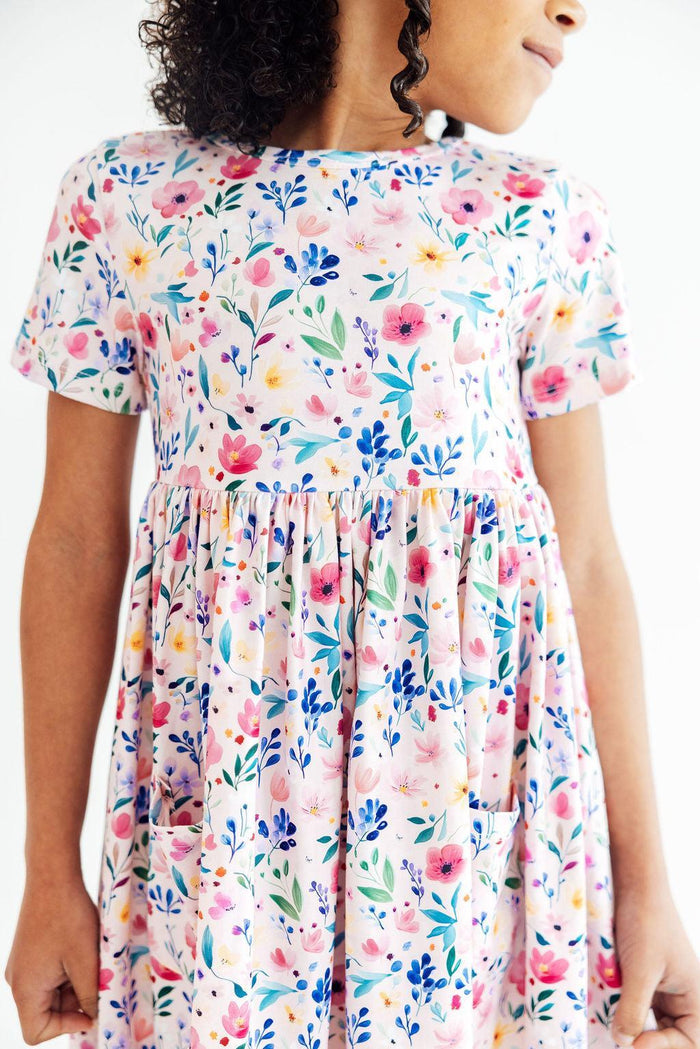 (S) Morning Meadows S/S Pocket Twirl Dress-Mila & Rose ®