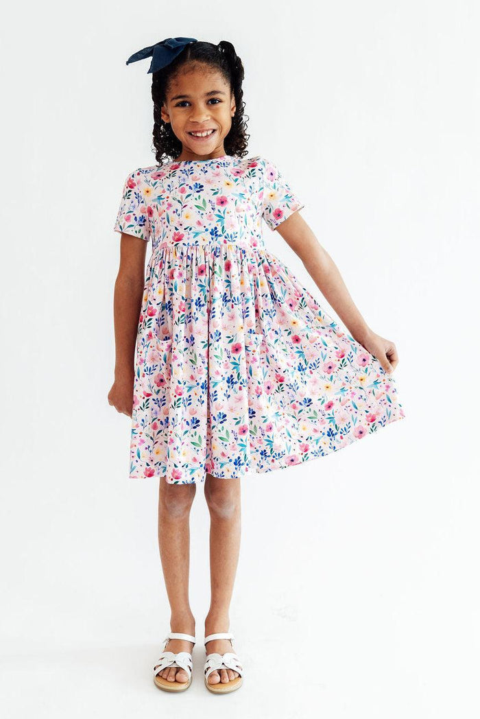 (S) Morning Meadows S/S Pocket Twirl Dress-Mila & Rose ®