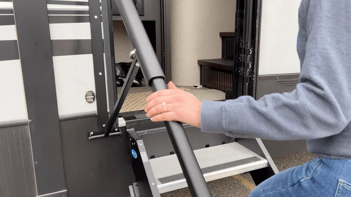MORryde Safe-T-Rail SP56-469 Grip Detail - In-Use Close-Up | United RV Parts