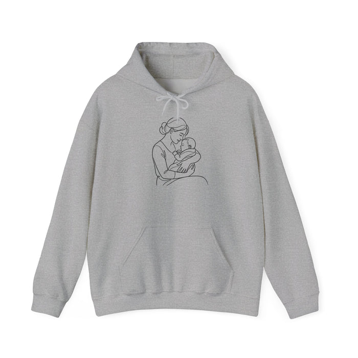 Mother and Baby Hoodie - "Thank You For Everything Mom" Heartline Sketch Sweatshirt