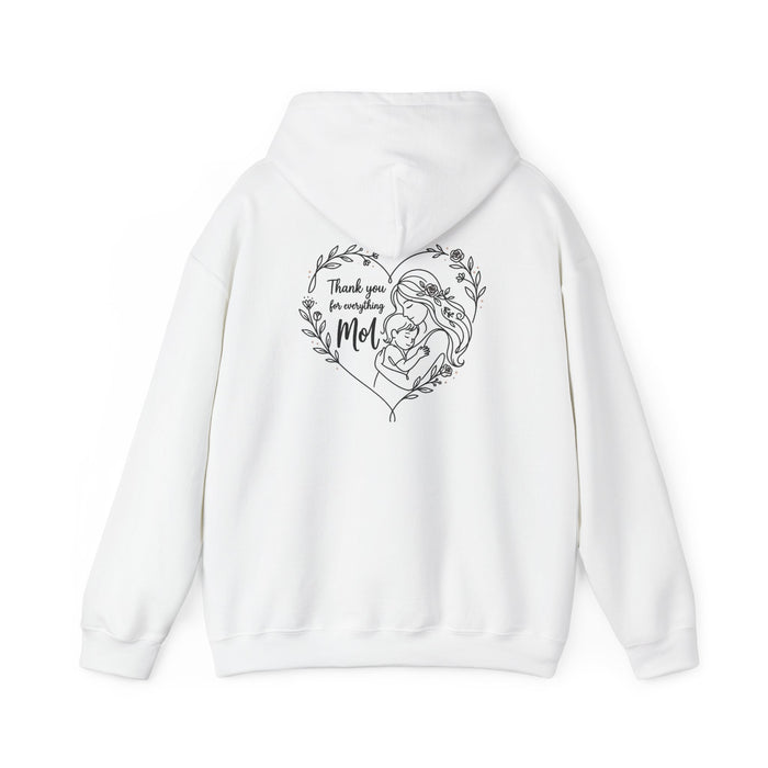 Mother and Baby Hoodie - "Thank You For Everything Mom" Heartline Sketch Sweatshirt
