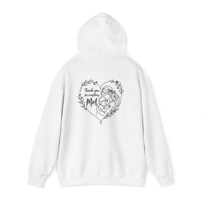 Mother and Baby Hoodie - "Thank You For Everything Mom" Heartline Sketch Sweatshirt