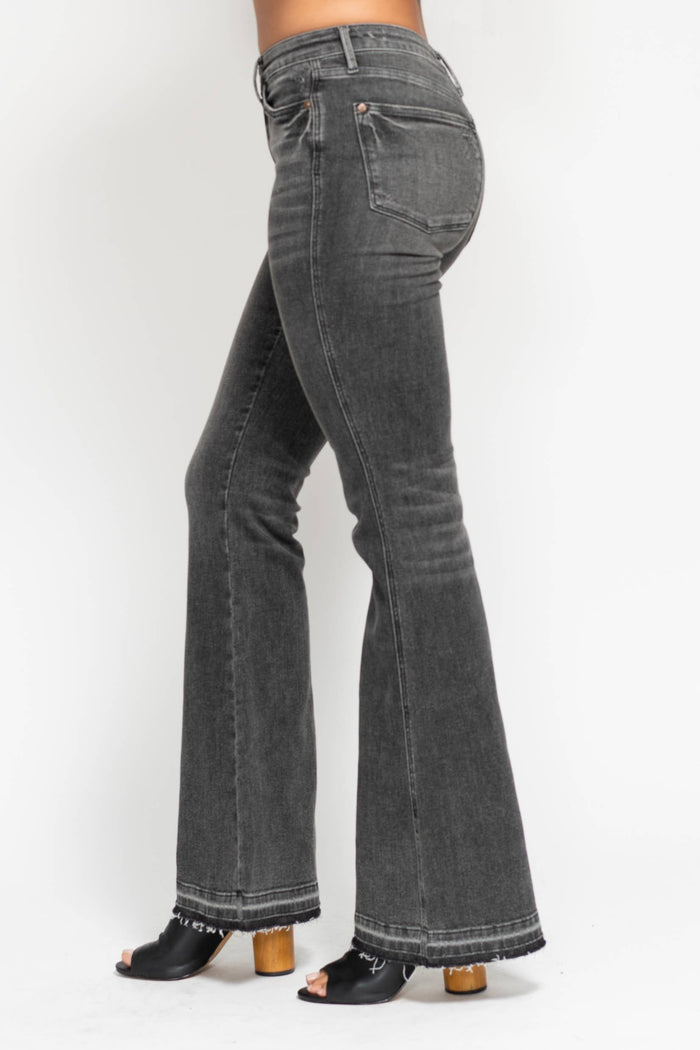 MR Tummy Control Washed Gray Release Hem Flare: Gry / 9(29)