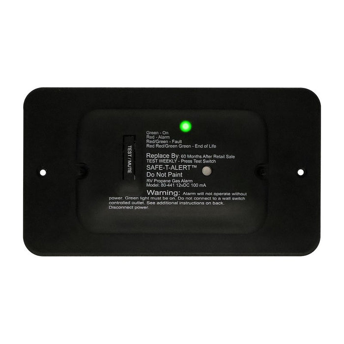Black MTI Safe-T-Alert 80 Series RV LP Propane Gas Alarm 80-441 - Front View | United RV Parts