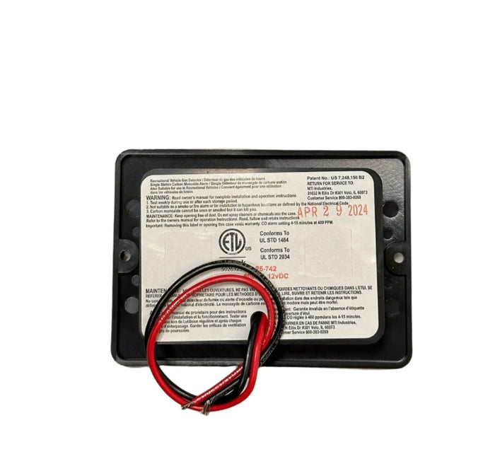 Safe-T-Alert 25-742 Dual Gas Alarm - Back View with Wiring | United RV Parts