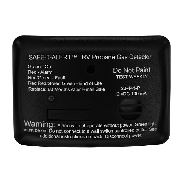 Black MTI 20-441-P LP Gas Alarm - Front View with LED Indicator | United RV Parts