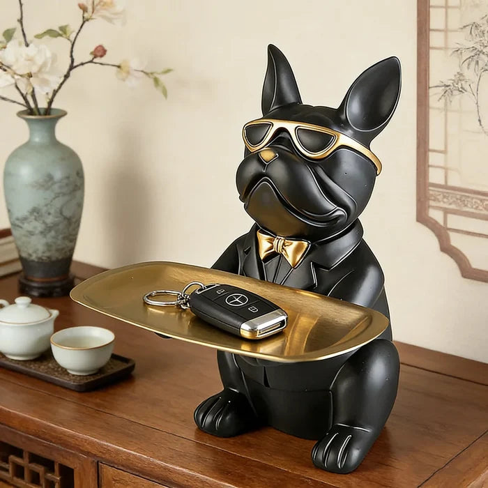 Multi-Functional Bulldog Tray Animal Statue