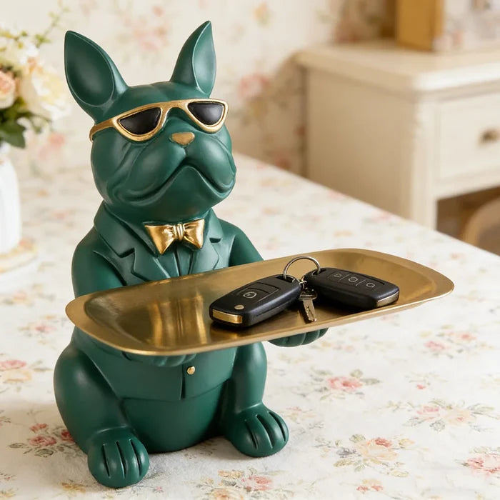 Multi-Functional Bulldog Tray Animal Statue