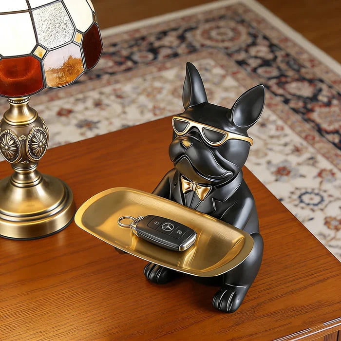 Multi-Functional Bulldog Tray Animal Statue