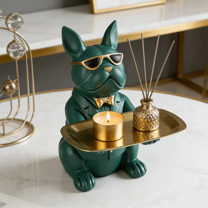 Multi-Functional Bulldog Tray Animal Statue