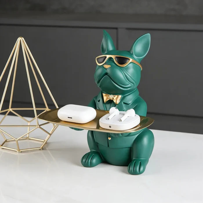 Multi-Functional Bulldog Tray Animal Statue